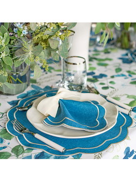 Roseberry Home Roseberry Home Podkładka na stół haftowana Blue Petali Niebieski