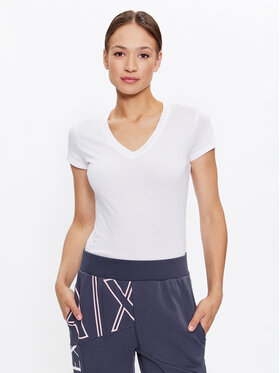 Armani Exchange Armani Exchange Tričko 6RYT32 YJ16Z 1000 Biela Slim Fit