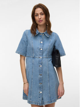 Vero Moda Vero Moda Džínsové šaty Daisy 10346217 Modrá Standard Fit