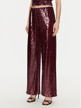 Haveone Haveone Hlače iz tkanine PGE-M236 Bordo rdeča Regular Fit