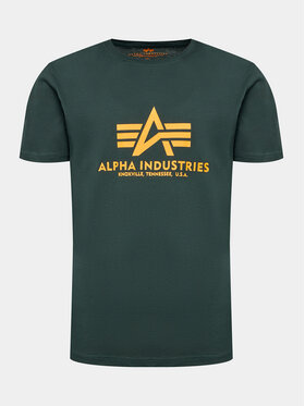 Alpha Industries Alpha Industries Tričko AI.100501-353-S Zelená Basic Fit