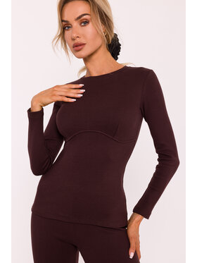 Made of Emotion Made of Emotion Bluzka M817 Brązowy Active Fit