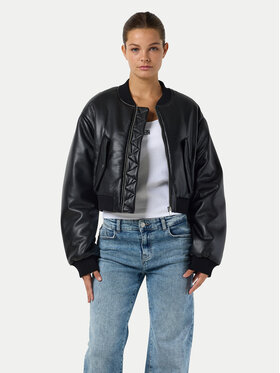 Noisy May Noisy May Dirbtinės odos striukė Eileen 27032426 Juoda Relaxed Fit