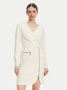DKNY DKNY Coctailkleid DD4JI62A Écru Slim Fit