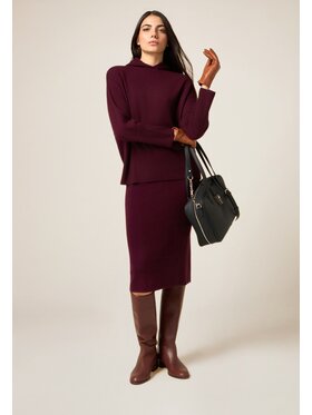 Oltre Oltre Gonna midi 1602E000047N029 Bordeaux Slim Fit