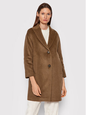 Cappellini Cappellini Vlnený kabát M20095 04309 Hnedá Regular Fit