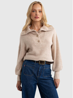 BIG STAR BIG STAR Sweter PULINA_801_160 Beżowy Classic Fit