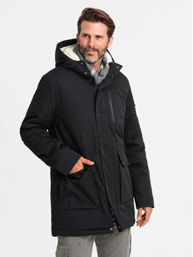 Ombre Ombre Parka 1OM-JALJ-018 Czarny Regular Fit