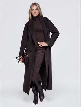 Ombre Ombre Płaszcz przejściowy OW-CT-E0029 Brązowy Relaxed Fit