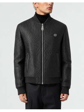 PHILIPP PLEIN PHILIPP PLEIN Kurtka skórzana 31050 Czarny Regular Fit