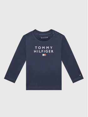 Tommy Hilfiger Tommy Hilfiger Bluse Baby Logo KN0KN01359 Dunkelblau Regular Fit