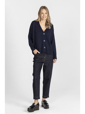 Deni Cler Milano Deni Cler Milano Kardigan T-DC-U453-E5-90-58-1 Granatowy Oversize