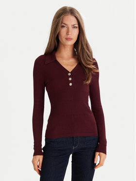 Morgan Morgan Sweter 252-MBANOU Bordowy Slim Fit