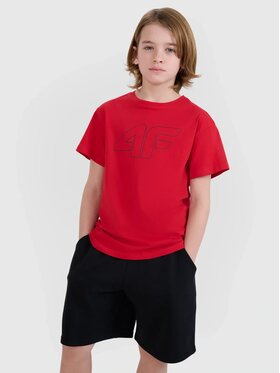 4F 4F T-Shirt 4FJWSS25TTSHM2325-62S Czerwony Oversize