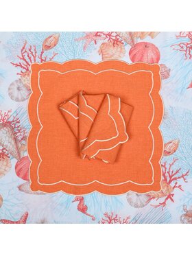 Roseberry Home Roseberry Home Serwetki haftowane Orange Onde Pomarańczowy
