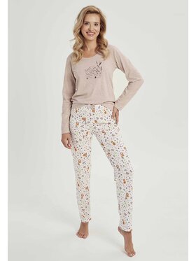 Taro Taro Piżama 3001-01 Beżowy Comfortable Fit