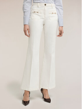 Motivi Motivi Pantaloni di tessuto P701Q004371N011 Bianco Flare Fit