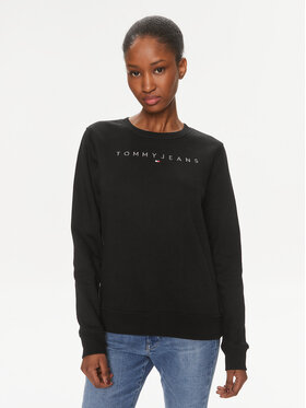 Tommy Jeans Tommy Jeans Majica dugih rukava Tonal Linear DW0DW17793 Crna Relaxed Fit
