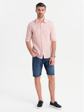 Ombre Ombre Džínové šortky OM-SRDS-0171 Tmavomodrá Regular Fit