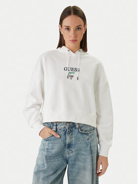 Guess Jeans Guess Jeans Mikina W6RQ00 K68I4 Bílá Relaxed Fit