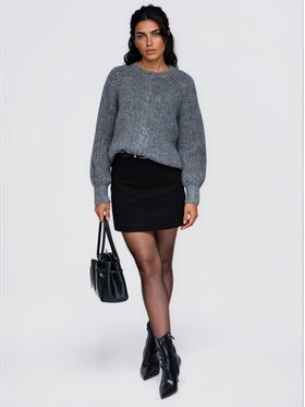 Ombre Ombre Sweter OW-SW-E0071 Szary Relaxed Fit