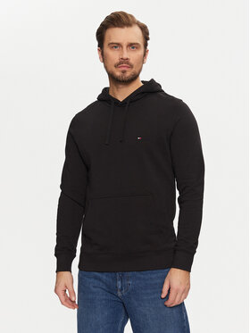 Tommy Hilfiger Tommy Hilfiger Džemperis ar kapuci Essential MW0MW37235 Melns Regular Fit