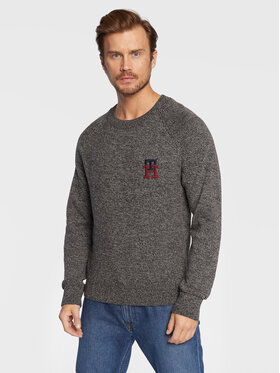 Tommy Hilfiger Tommy Hilfiger Sweter Monogram American MW0MW27938 Szary Relaxed Fit