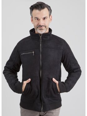 Perso Perso Bunda pro přechodné období krótka z eko-zamszu Černá Regular Fit