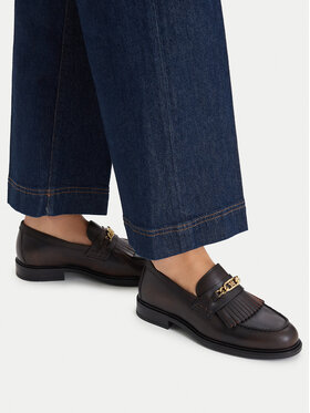 Tommy Hilfiger Tommy Hilfiger лоуфъри с дебела подметка Th Chain Fringe Leather Loafer FW0FW09668 Тъмнокафяв