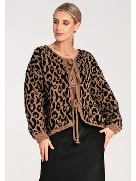 FIGL FIGL Sweter M1094 Kolorowy Loose Fit