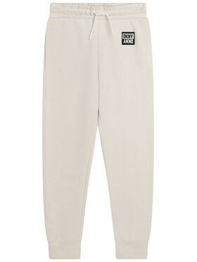 DKNY DKNY Παντελόνι φόρμας D34A85 S Λευκό Regular Fit