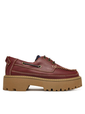Tommy Jeans Tommy Jeans Halbschuhe Archive '01 Boat Shoe Leather EN0EN03003 Dunkelrot