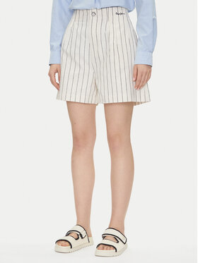 Pepe Jeans Шорти з тканини Henar PL801163 Бежевий Loose Fit