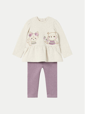 Mayoral Mayoral Комплект суитшърт и клин 2708 Виолетов Regular Fit