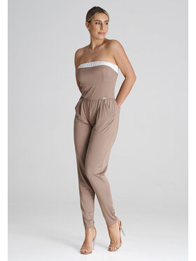 FIGL FIGL Kombinezon M1025 Beżowy Regular Fit