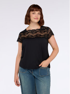 Fiorella Rubino Fiorella Rubino Bluzka G093L108580N033 Czarny Regular Fit