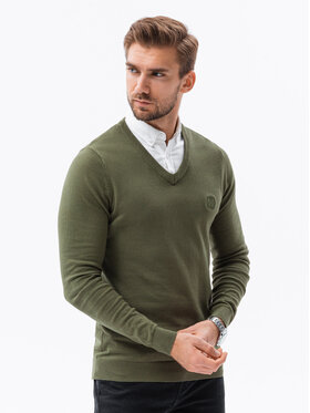 Ombre Ombre Sweter E120 Zielony Regular Fit