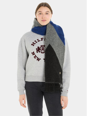 Tommy Hilfiger Šal Th Evening Fluffy Scarf AW0AW15354 Črna