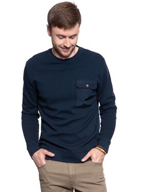 Mustang Mustang Sweter BEN C WAFFLE Niebieski Regular Fit