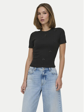 ONLY ONLY Marškinėliai Femke 15369336 Juoda Slim Fit