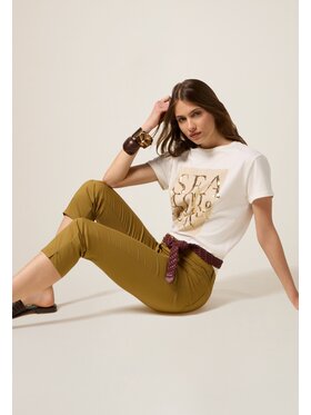 Oltre Oltre Spodnie materiałowe P707R008473N025 Zielony Slim Fit