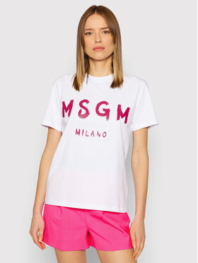 MSGM MSGM T-krekls 3241MDM510 227298 Balts Regular Fit