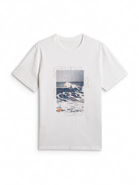 4F 4F T-Shirt BEACHWEAR Biały Regular Fit