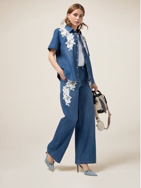 Oltre Oltre Jeans P532R008317N024 Blu Baggy Fit