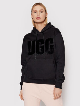 Ugg Ugg Sweatshirt Rey Fuzzy Logo 1121385 Noir Relaxed Fit