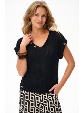blue shadow blue shadow Bluzka Lusi Czarny Regular Fit