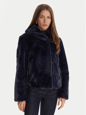 Guess Guess Кожено палто W0BL0N WDCH0 Тъмносин Regular Fit