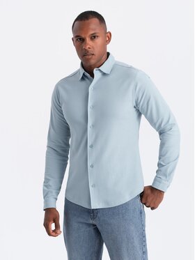 Ombre Ombre Koszula OM-SHCS-0177 Niebieski Slim Fit