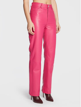 Remain Remain Spodnie skórzane Lynn Leather RM1510 Różowy Regular Fit