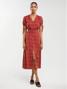 BIG STAR BIG STAR Sukienka codzienna PAREGI_603_340 Czerwony Classic Fit
